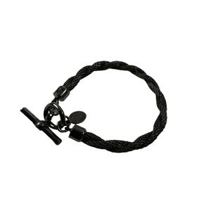 Erica Zap Thin Braid Mesh Bracelet black